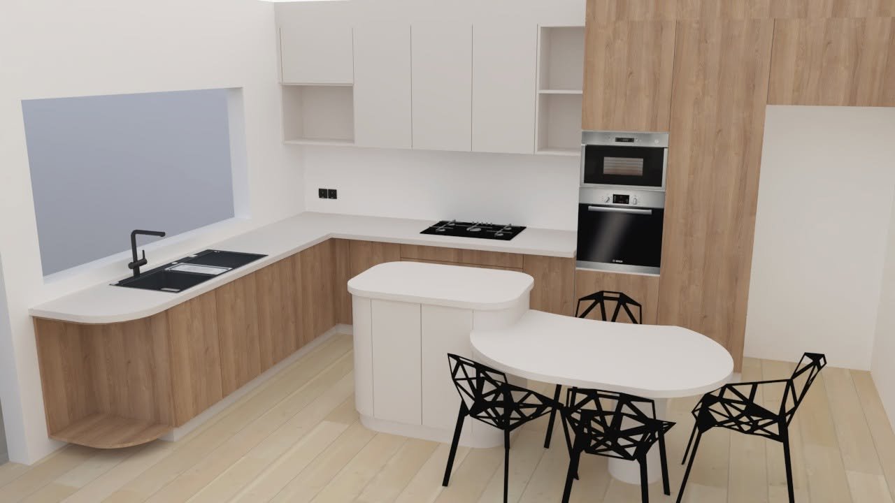Étude et rendu 3D de la cuisine avant fabrication